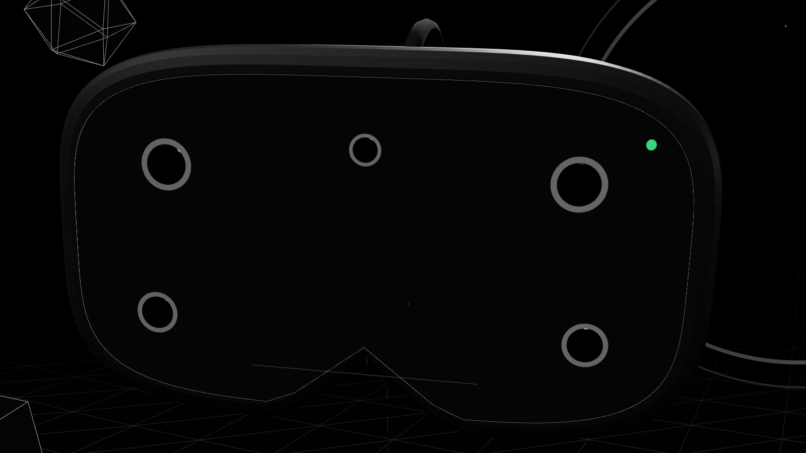 Black-and-white 3D render illustrating: Meta unveils 100-gram virtual reality glasses for 1,299.99 dollars