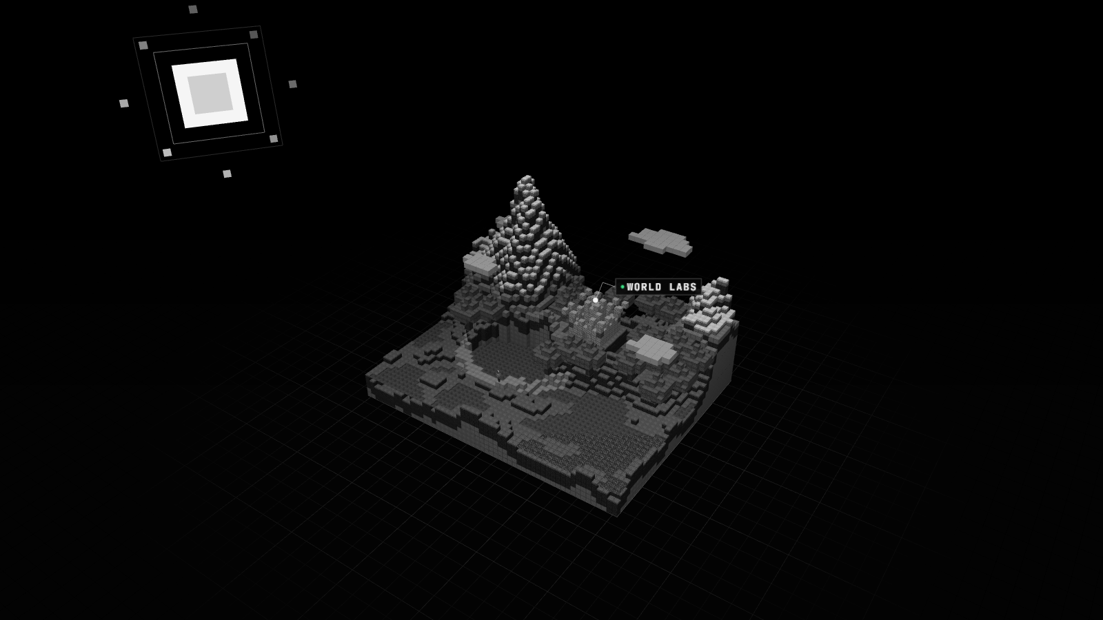 Render 3D en blanco y negro que ilustra: AMD compra World Labs, la empresa de Fei-Fei Li, por unos 8,200 millones de dólares