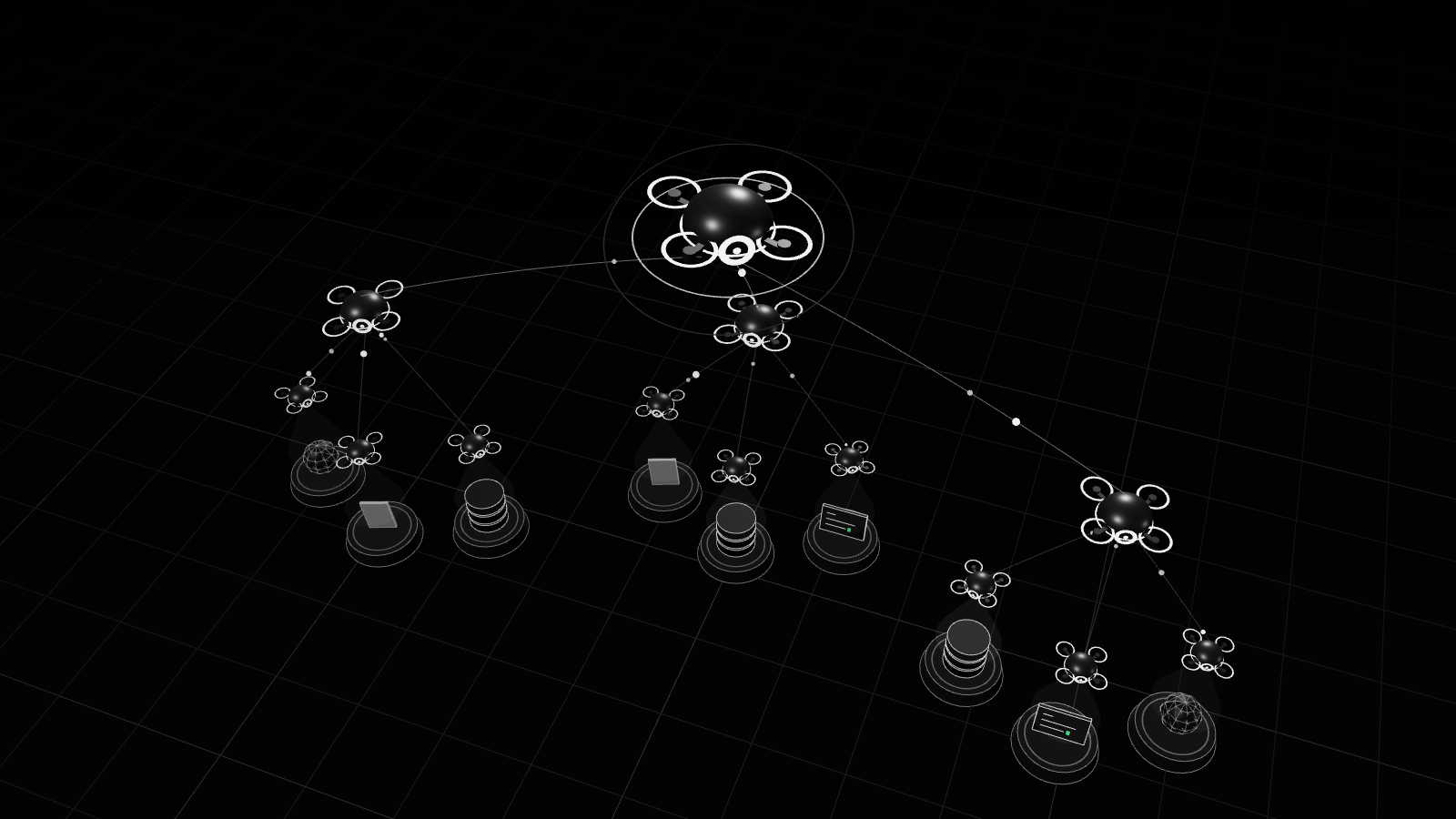 Render 3D em preto e branco que ilustra: Estados Unidos lançam o America.gov, um chatbot com Gemini e Grok para serviços federais