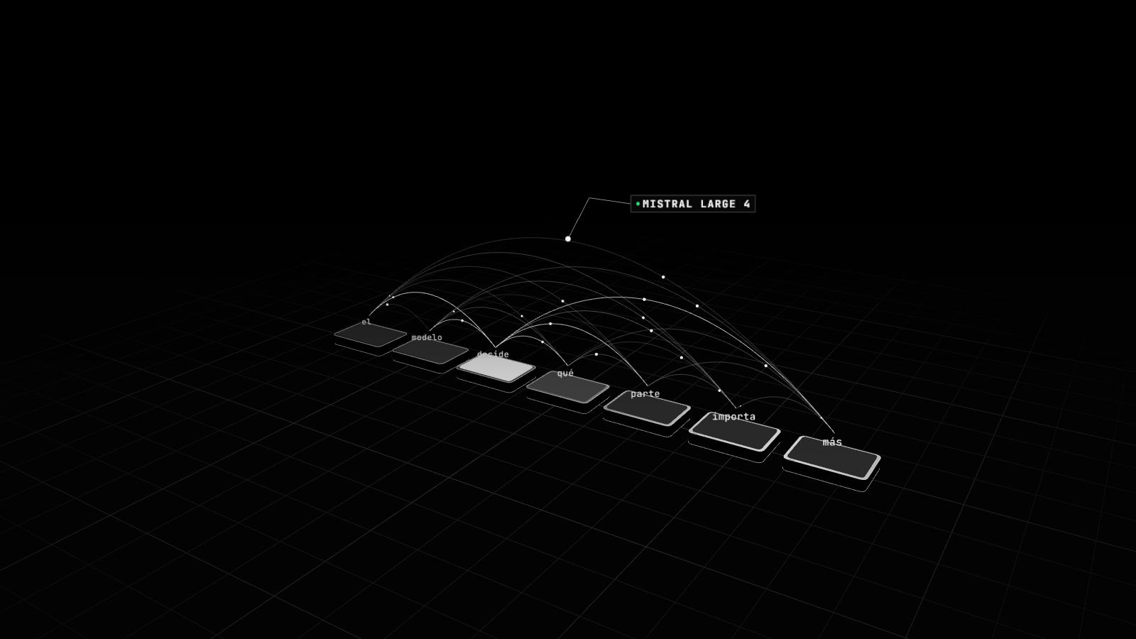 Render 3D en blanco y negro que ilustra: Mistral presenta Large 4, un modelo de un billón de parámetros que promete liberar a fin de mes